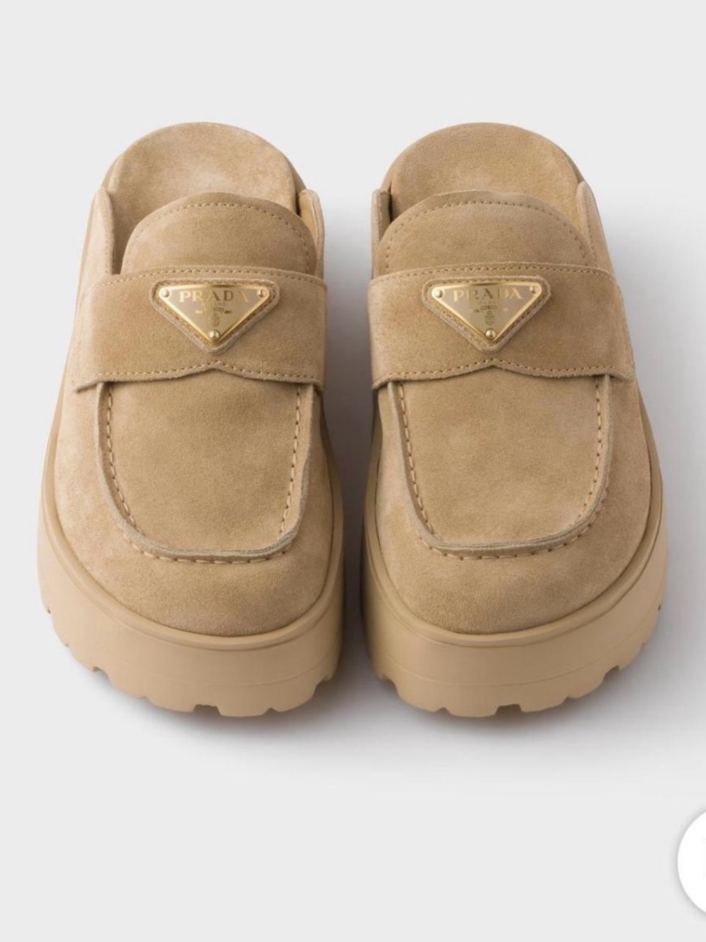 Prada suede platform shoes